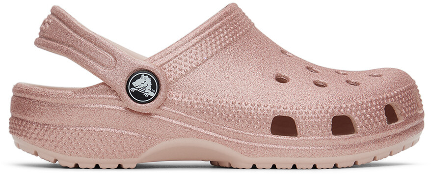 

Детские розовые классические блестящие сабо Crocs