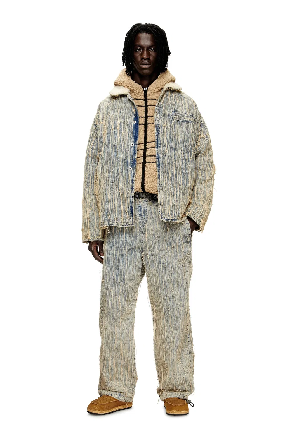 Мужские свободные джинсы D-Martial-S4 Diesel, Light Indigo Blue — фото 3