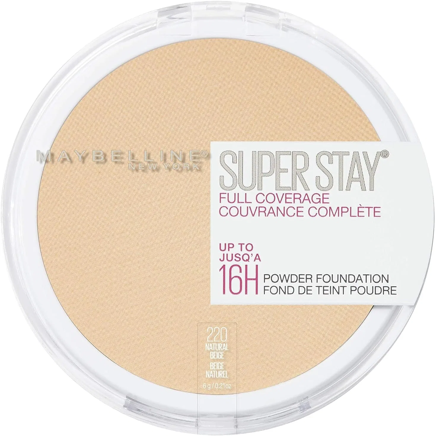 Пудра компактная Матирующая Maybelline Super Stay Full Coverage Powder Foundation 220 natural beige