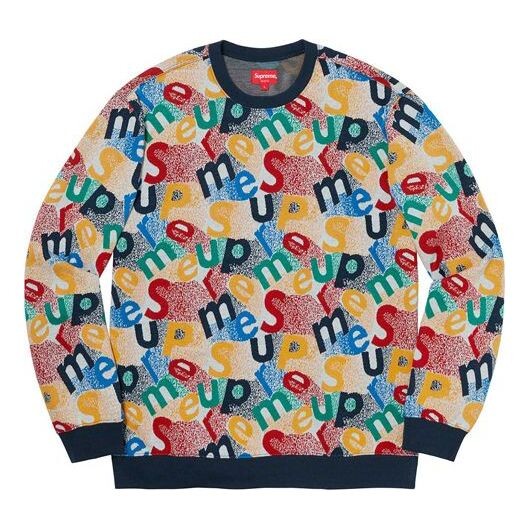 

Толстовка fw19 week 14 scatter text crewneck Supreme, мультиколор