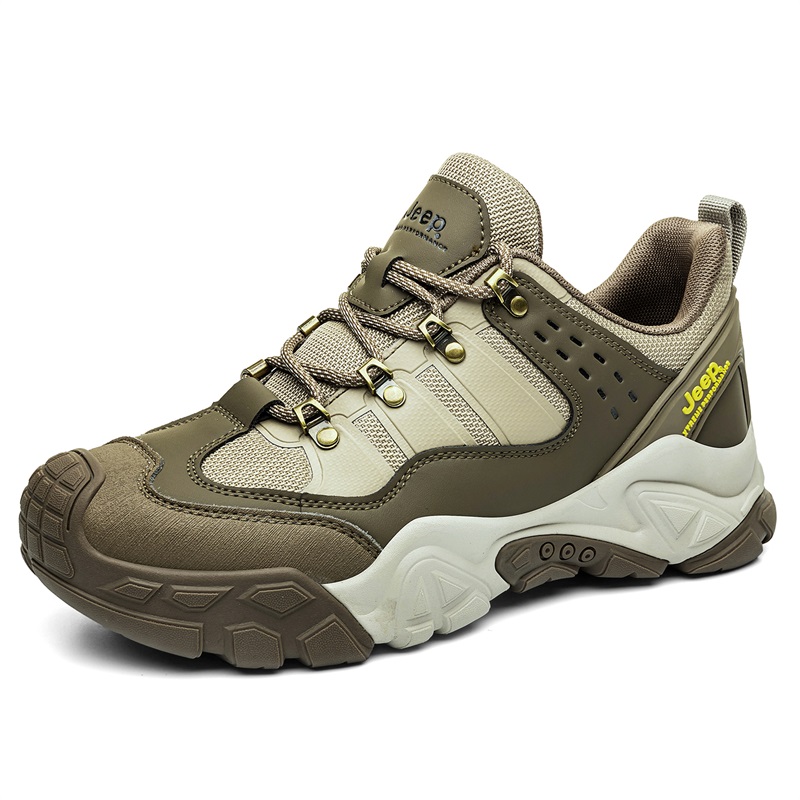 

Легкие мужские туристические ботинки Low top для альпинизма и походов с амортизацией, противоскользящей и износостойкой подошвой Jeep, army зеленый
