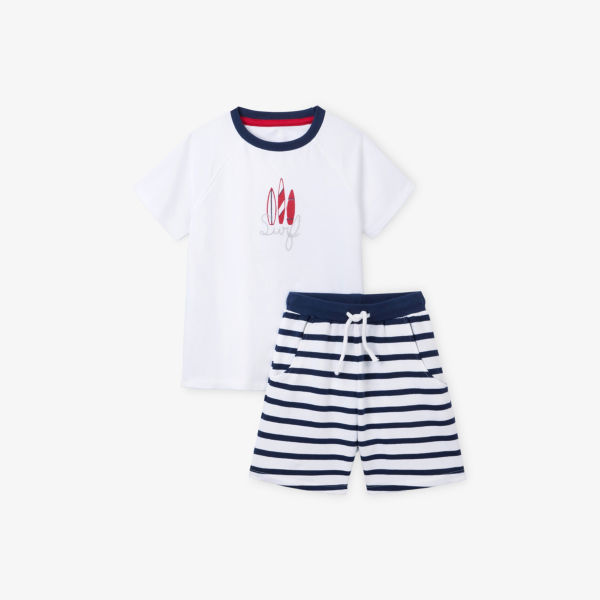 

Хлопковые пижамы с принтом "Surf" 8-11 лет The Little White Company, мультиколор