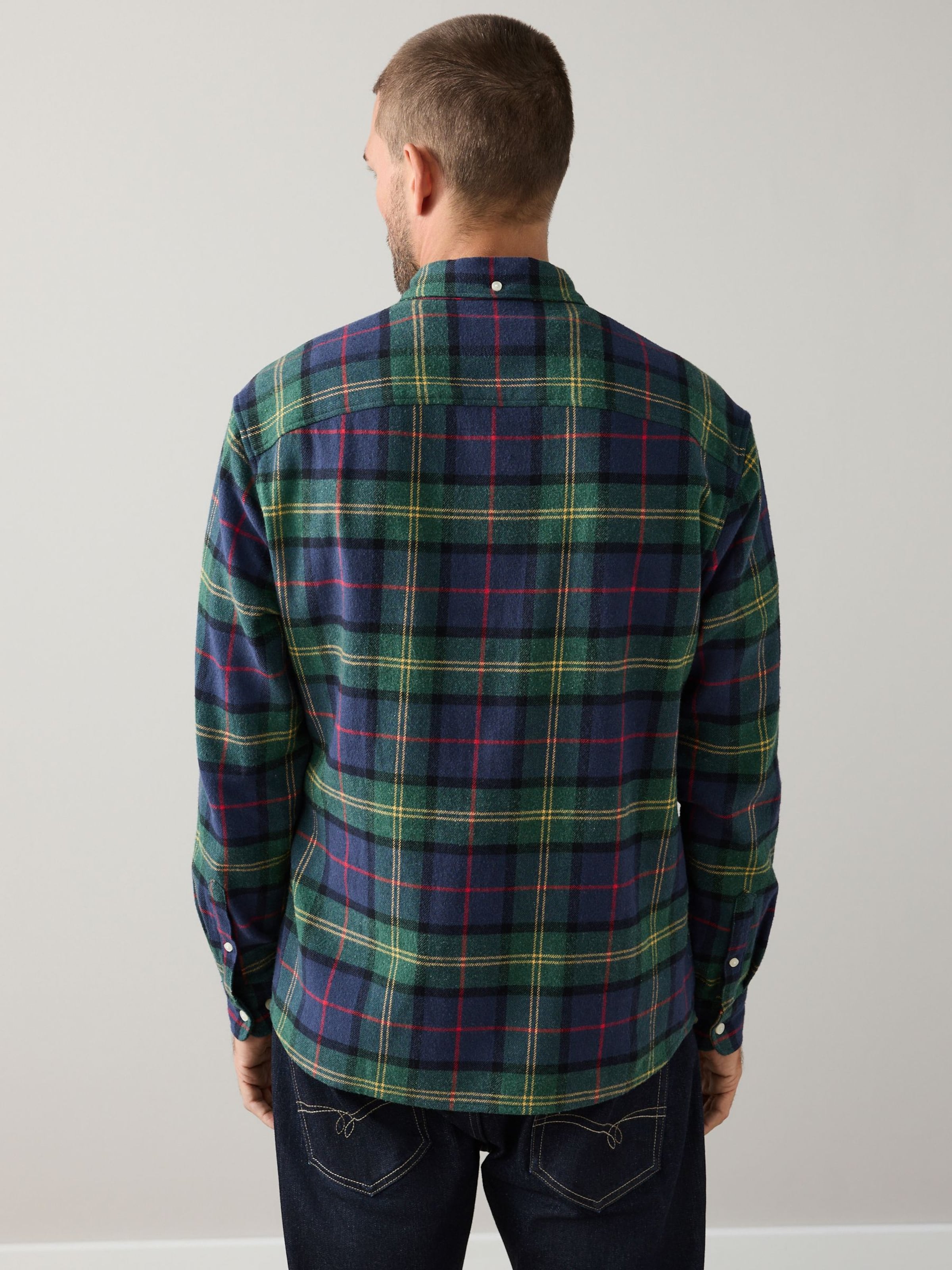 Next Рубашка на пуговицах Regular fit в цвете Navy, Green — фото 3