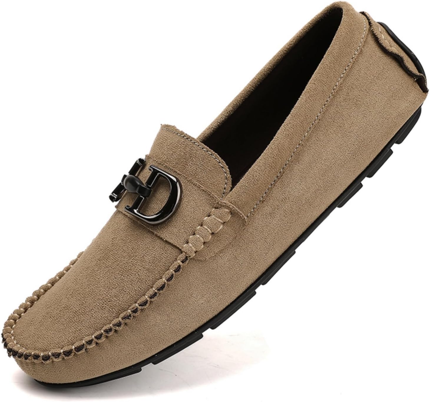 

Мужские лоферы без шнурков, мягкая замшевая кожа, металлическая пряжка, классические, легкие, удобные, повседневные, нескользящие, для ходьбы, работы в офисе, встреч и путешествий Yrzhgdl, Camel