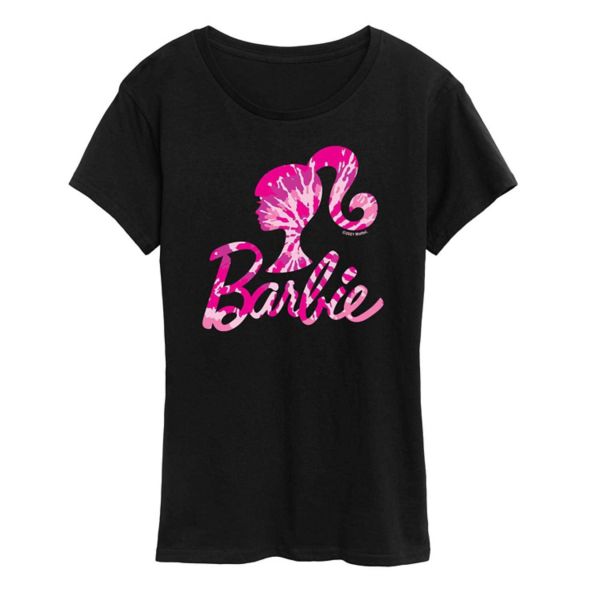 

Женская футболка с принтом тай-дай и логотипом Barbie, черный