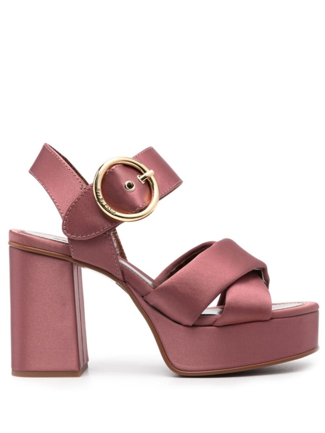 

See by Chloé 100 мм атласные сандалии, розовый