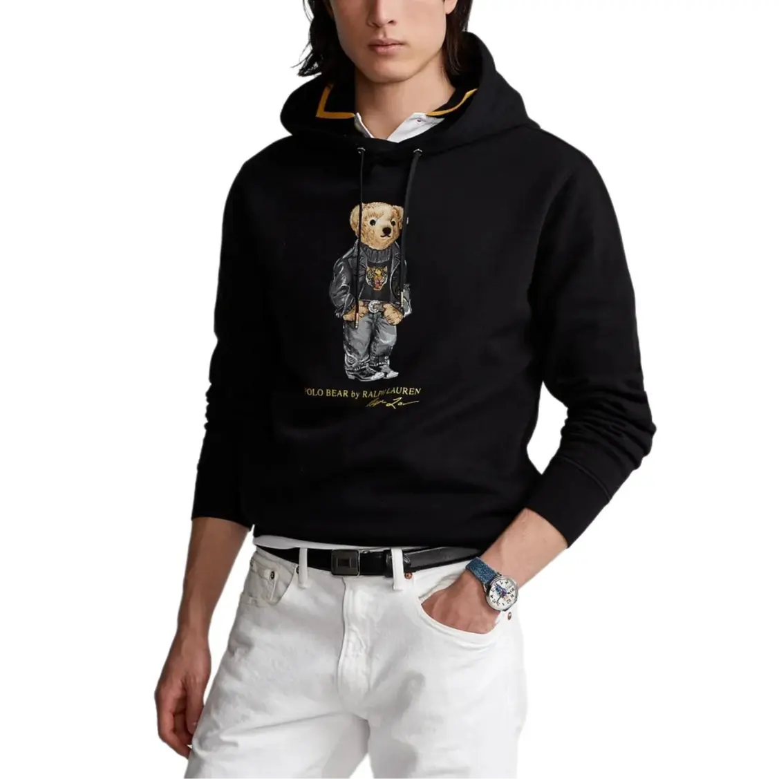 Polo Ralph Lauren Футболка худи мужская черная FW24 — фото 4