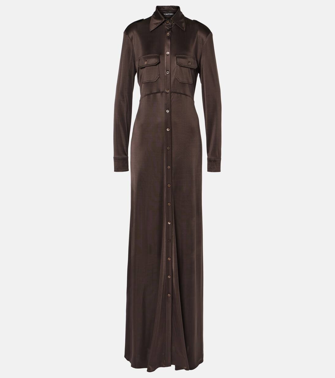 

Платье макси из джерси Tom Ford, цвет deep brown
