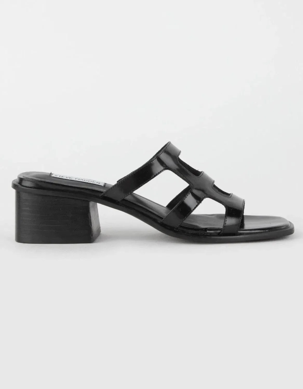 Мужские сандалии Steve Madden Princess из черной кожи на блочном каблуке, модель ZAP1307