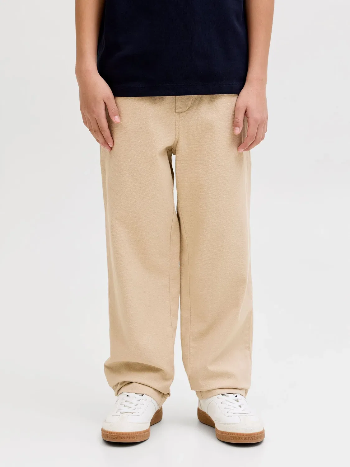 Брюки свободного кроя, хлопок, JACK & JONES Junior, дюн — фото 3