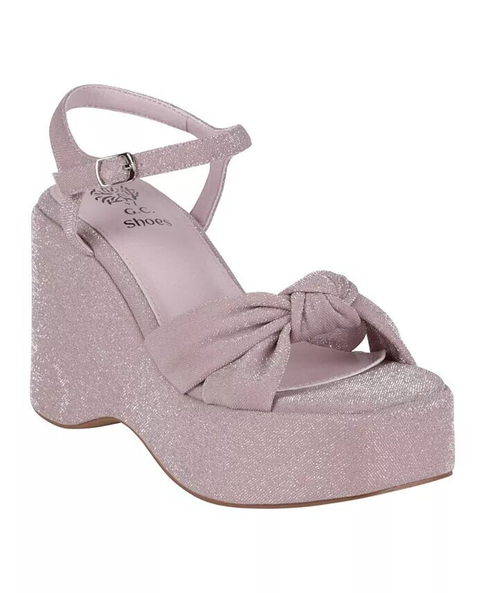

Женские босоножки на танкетке Analia на платформе GC Shoes, розовый