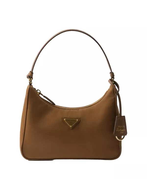 

Переиздание 2005 года, мини-сумка из нейлона и сафьяновой кожи. Prada, коричневый