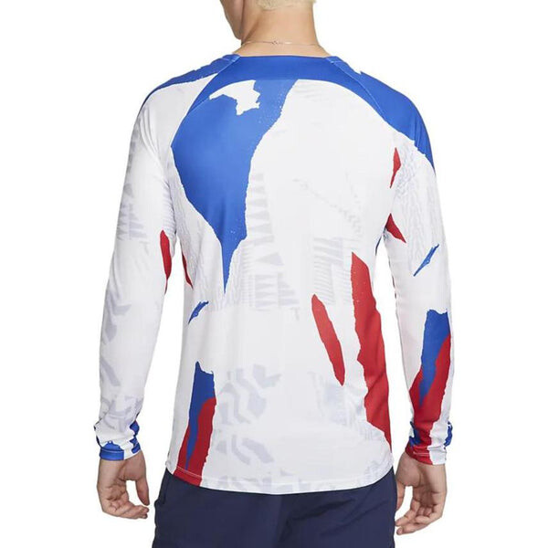 Футболка Франция dri fit длинный рукав предматчевый топ Nike, белый — фото 2