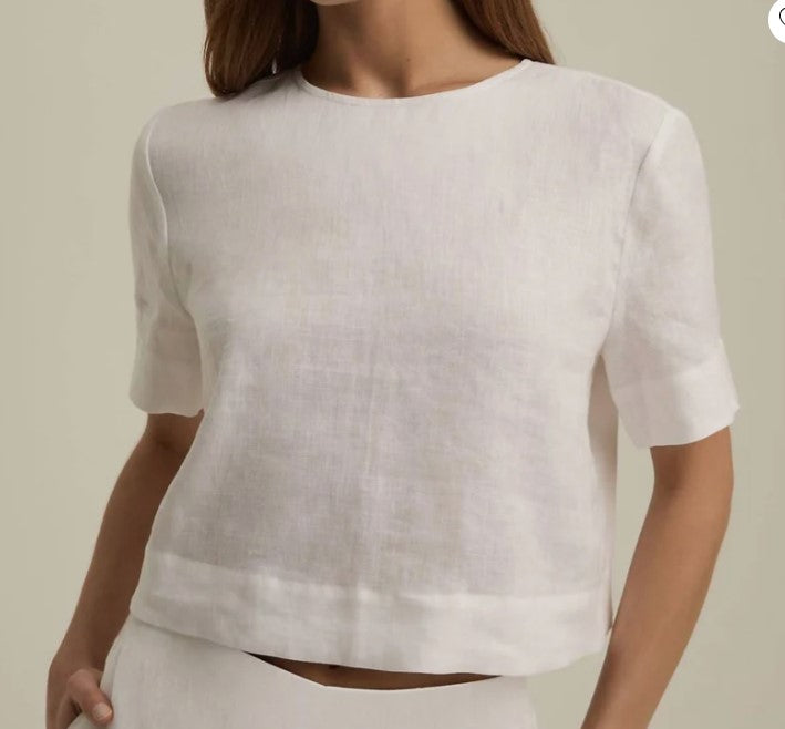 

Легкий и струящийся топ с короткими рукавами белого цвета Favorite Daughter