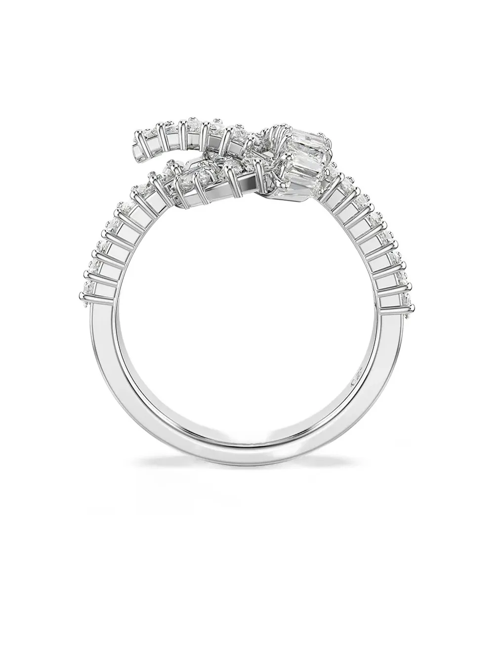 

Кольцо-узел Matrix с багетной огранкой Swarovski, серебряный
