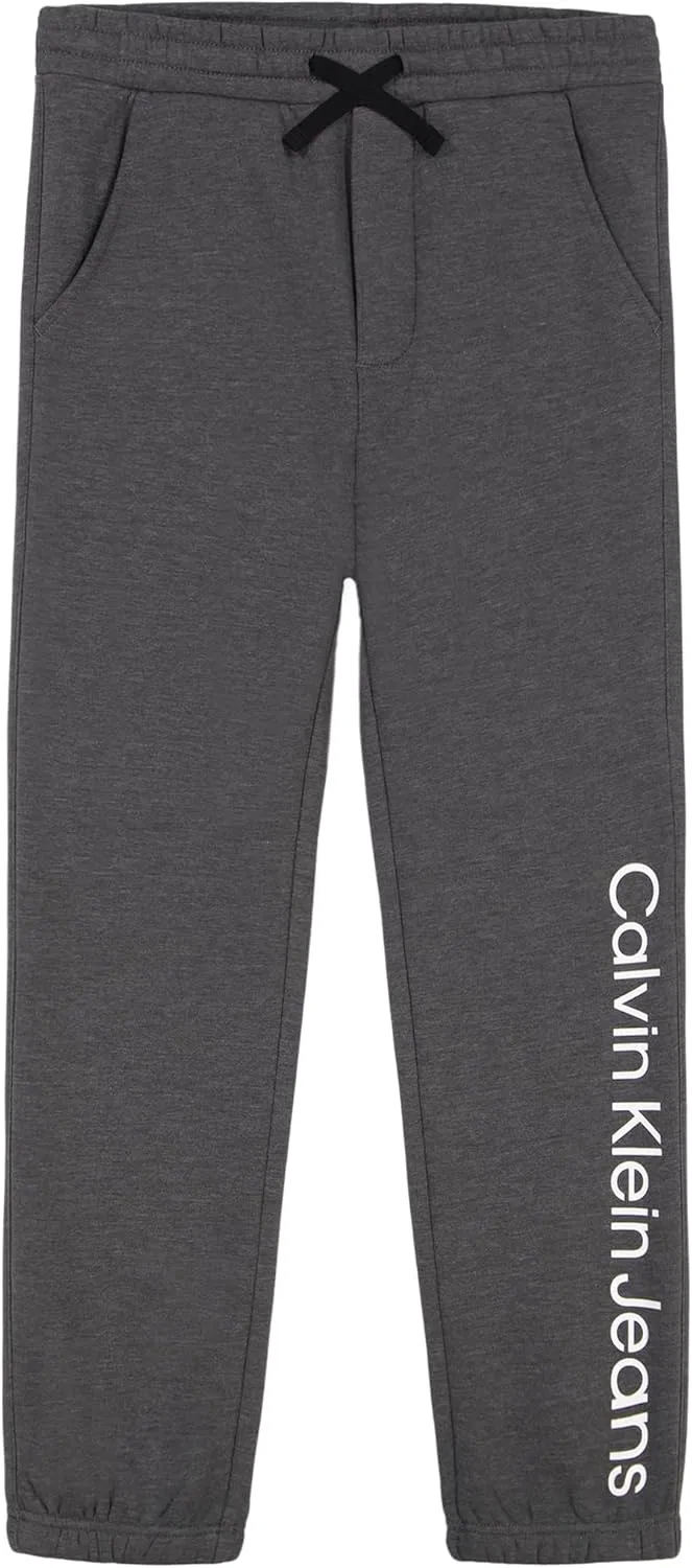 Детские спортивные брюки-джоггеры Calvin Klein Legacy из флиса с завязками, Ckj Charcoal Heather
