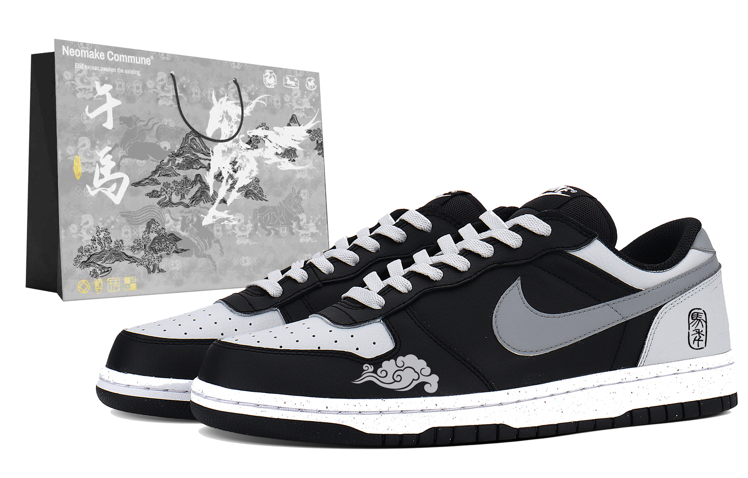 

Большие устойчивые к истиранию дышащие низкие кроссовки для скейтбординга мужские Nike, черный серый белый