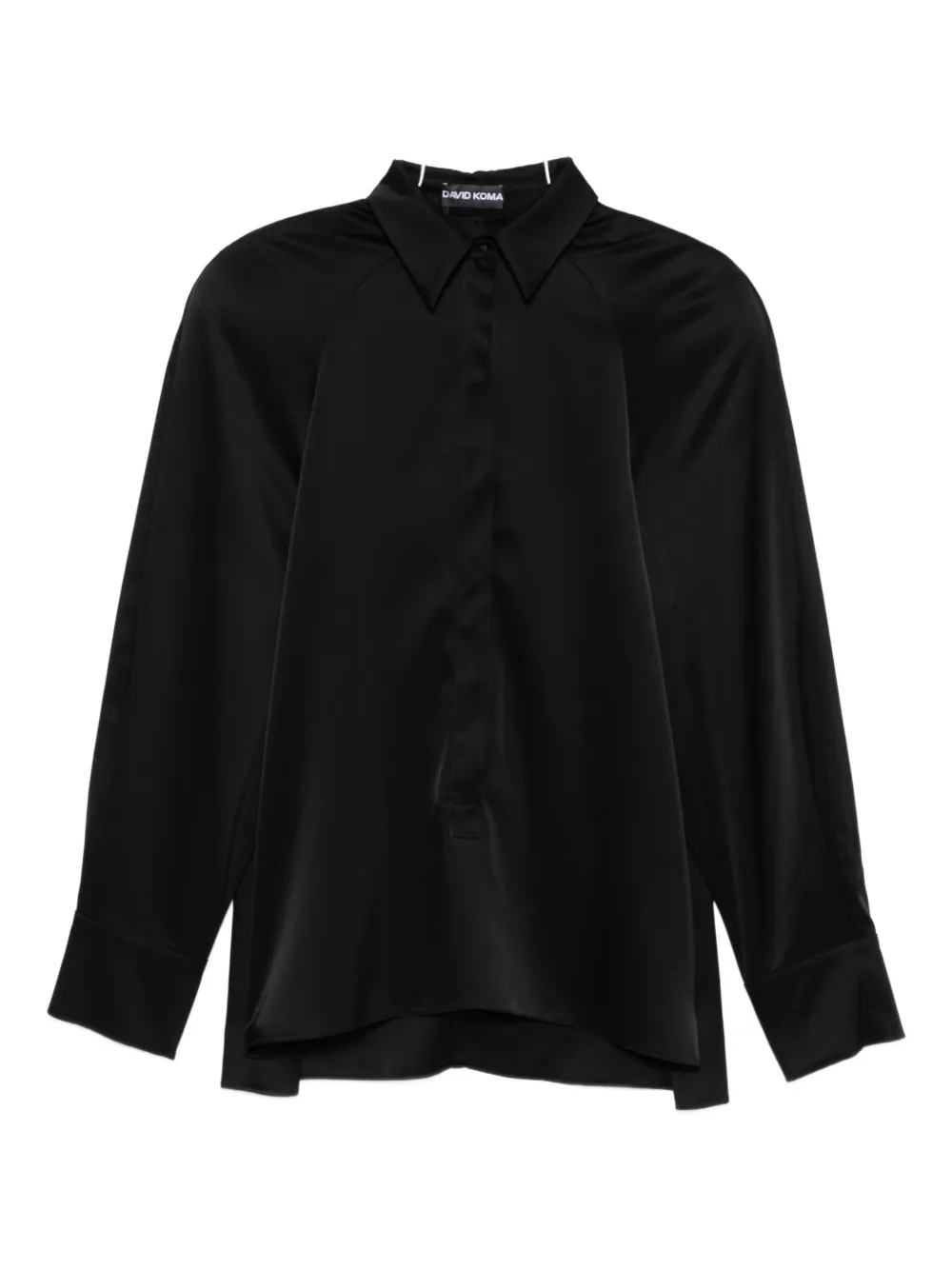 

Атласная рубашка David Koma, черный