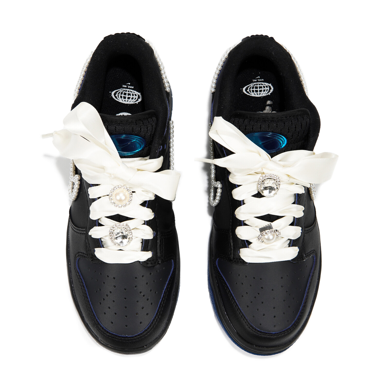 

Кроссовки Nike Dunk Skateboard Shoes Women's Low-Top Black Blue