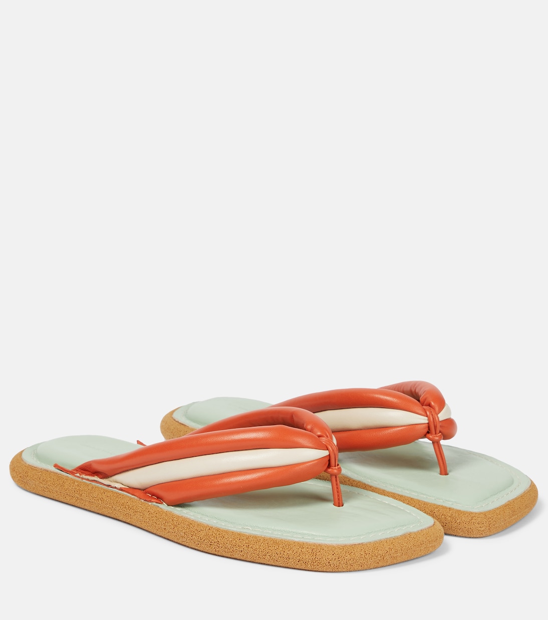 Кожаные сандалии-шлепки Dries Van Noten, Vermillion