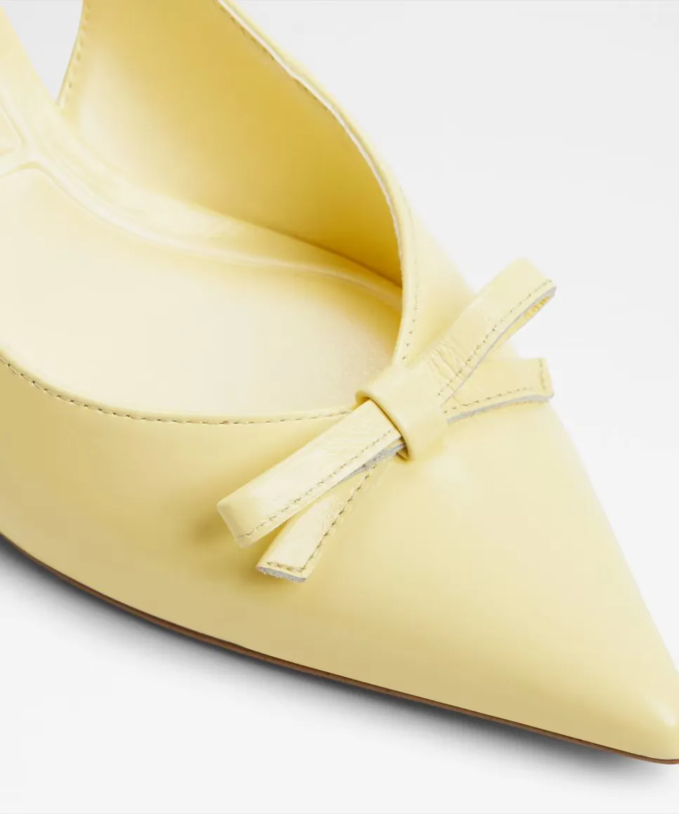 Женские туфли-лодочки из кожи с острым носком Aldo, желтый — фото 2