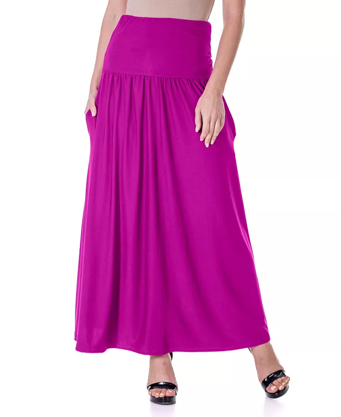

Юбка макси со складками и карманами 24seven Comfort Apparel, розовый