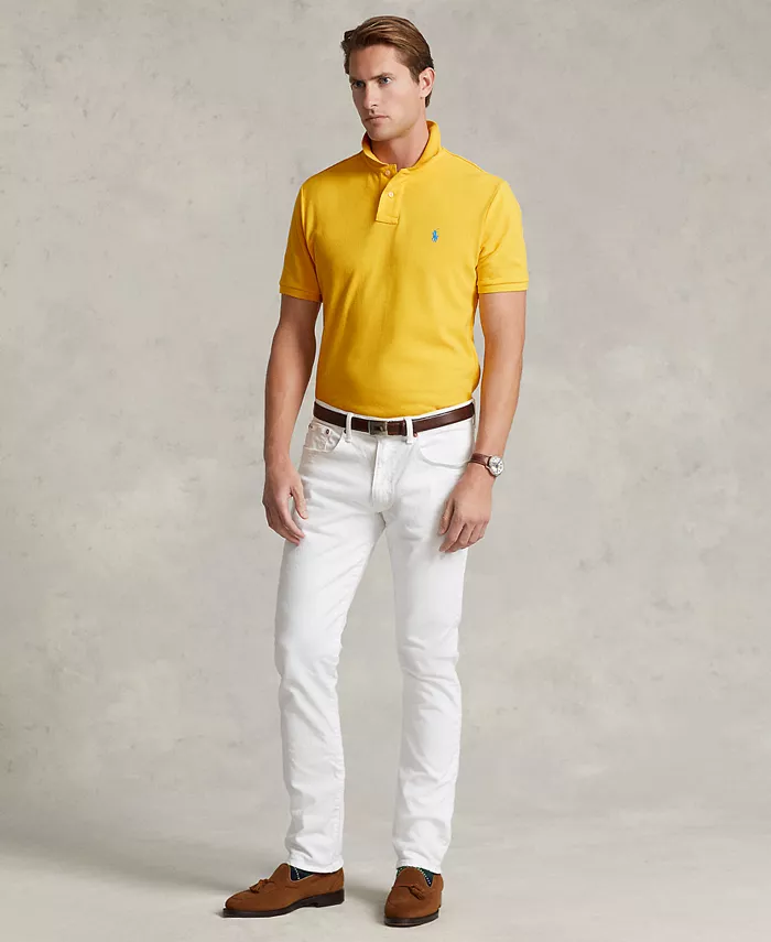 Мужская классическая поло с сетчатой тканью Polo Ralph Lauren, желтый — фото 2