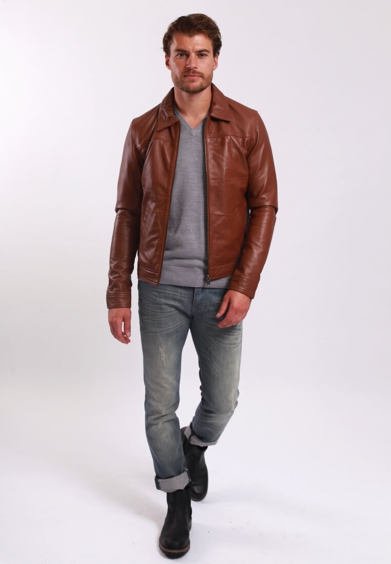 

Кожаная куртка Lee Cooper, цвет Cognac