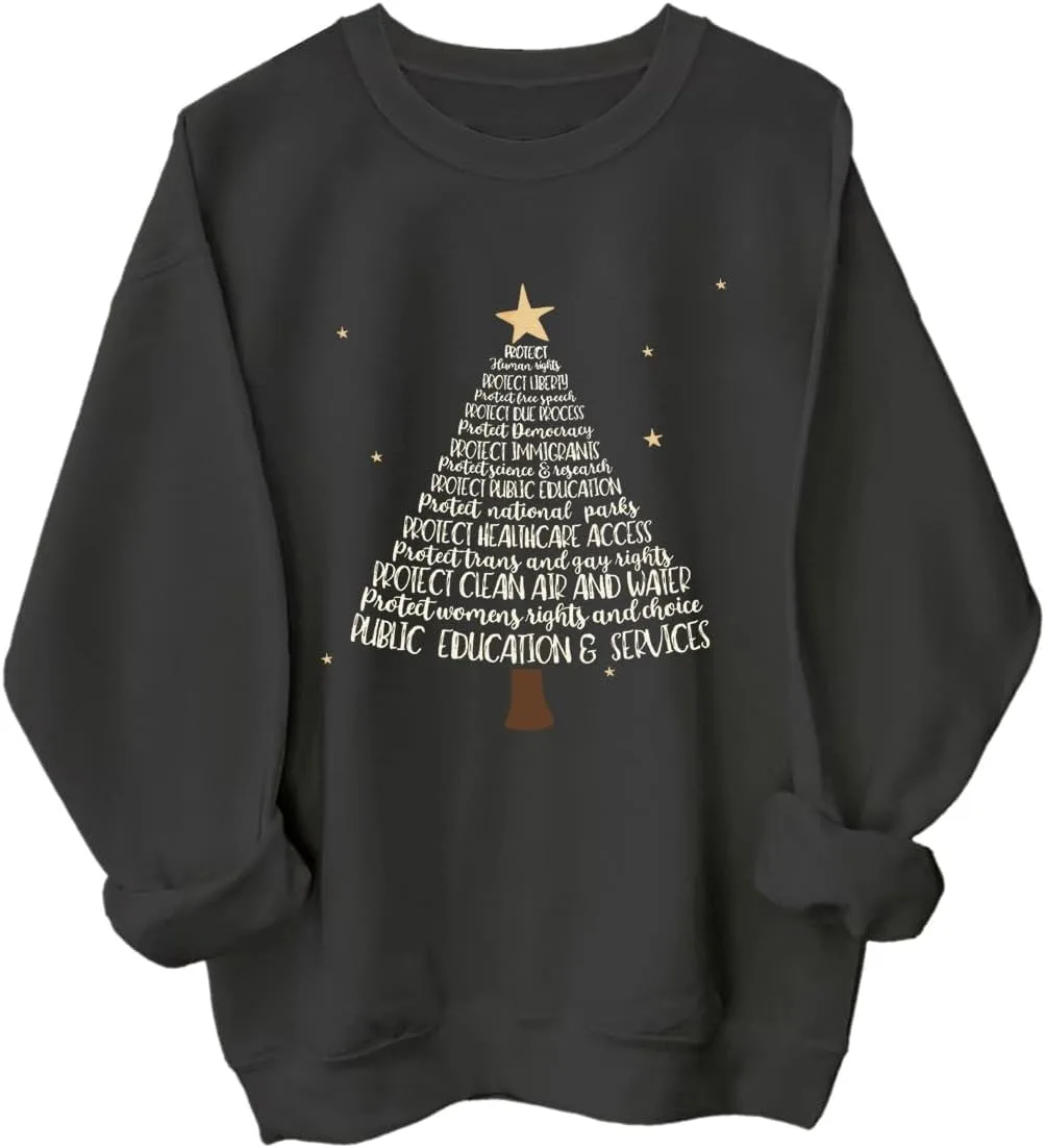 

Свитшот с рождественской елкой Protect Christmas Tree, мужской и женский