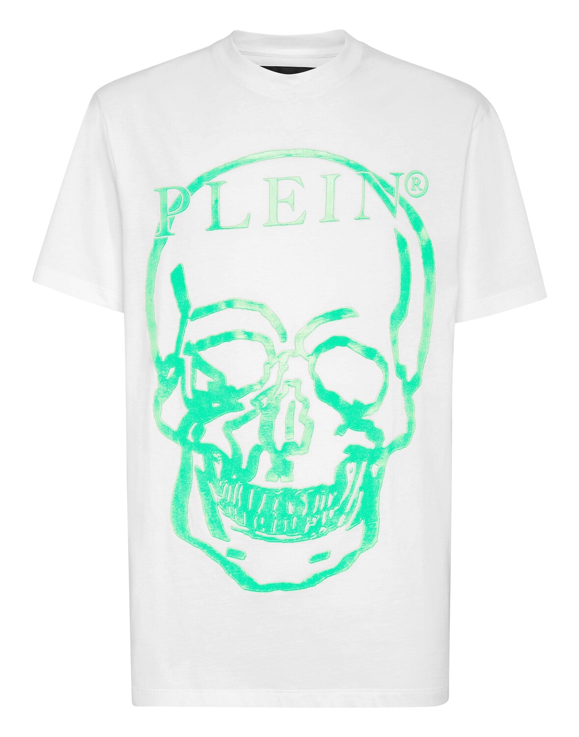 

Футболка из джерси с круглым вырезом SS Skull and Plein Philipp Plein, цвет White/Green