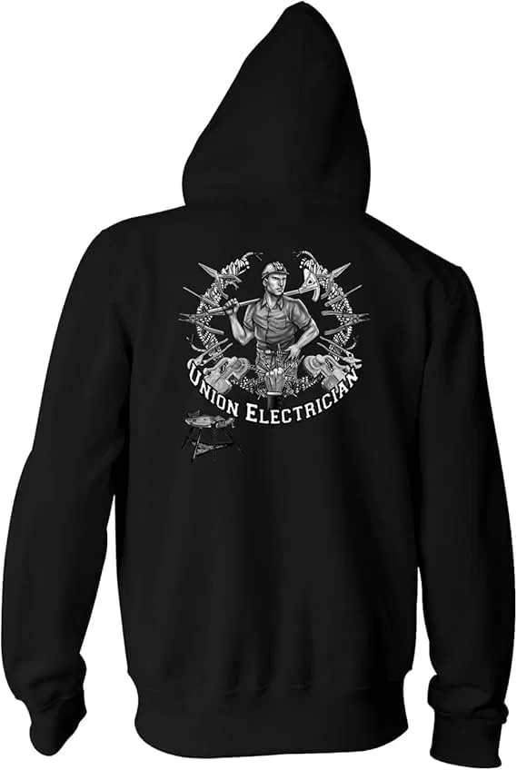 Толстовка Electrician Unisex Cotton - легкая, для походов, рабочих митингов и тренировок на свежем воздухе Generic, черный