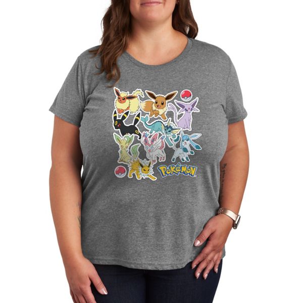 

Женская футболка с наклейками Pokemon Eevelution Licensed Character, серый