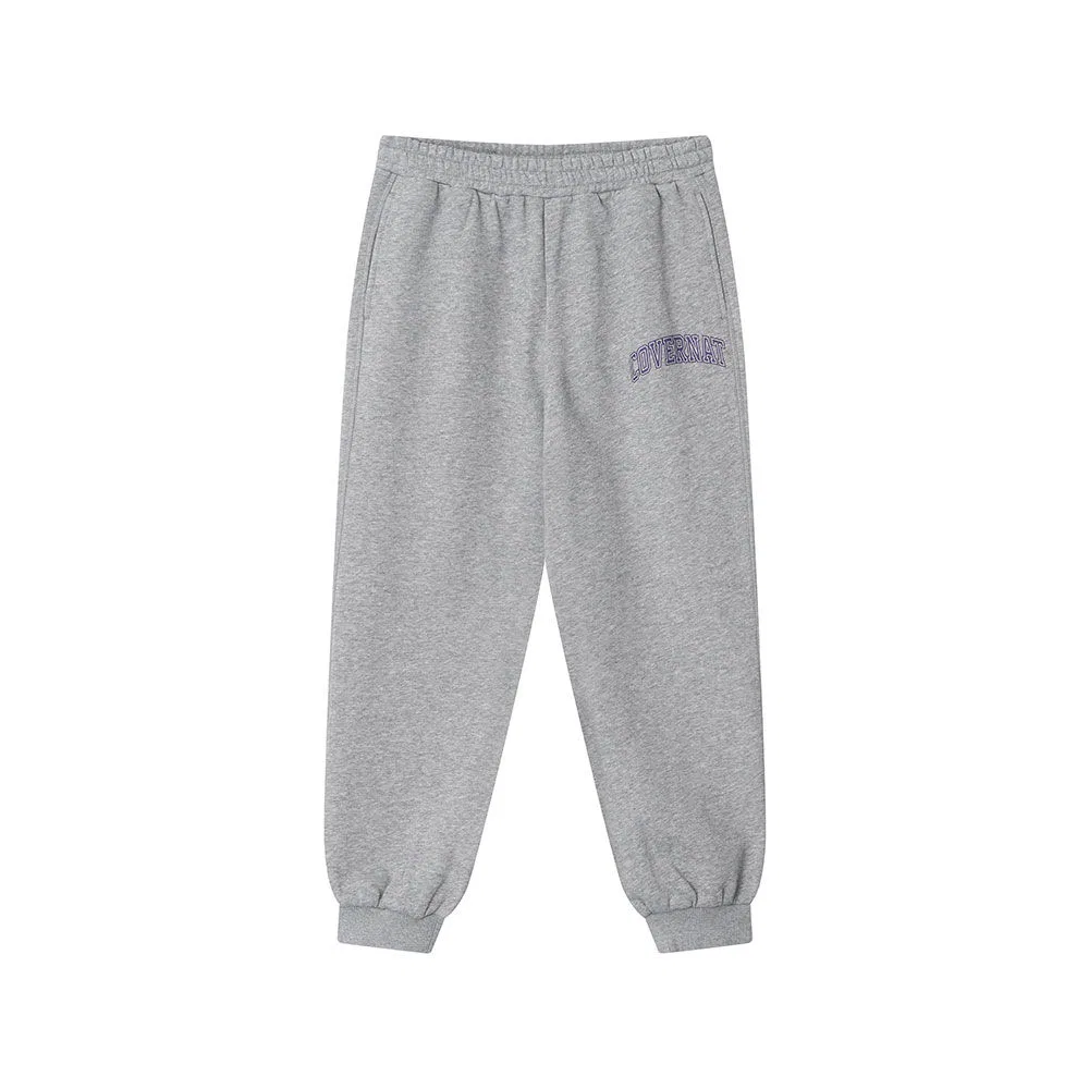 Детские джоггеры Slim Warm с логотипом меланж серые от Covernat Kids