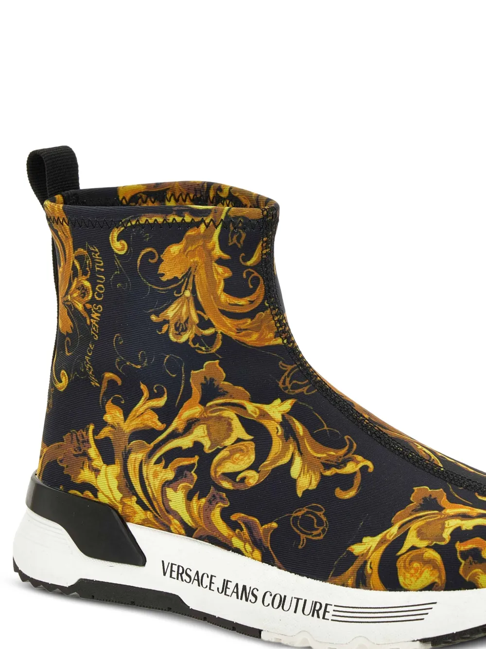 Кроссовки без застежки с принтом Baroque Versace Jeans Couture, черный — фото 4