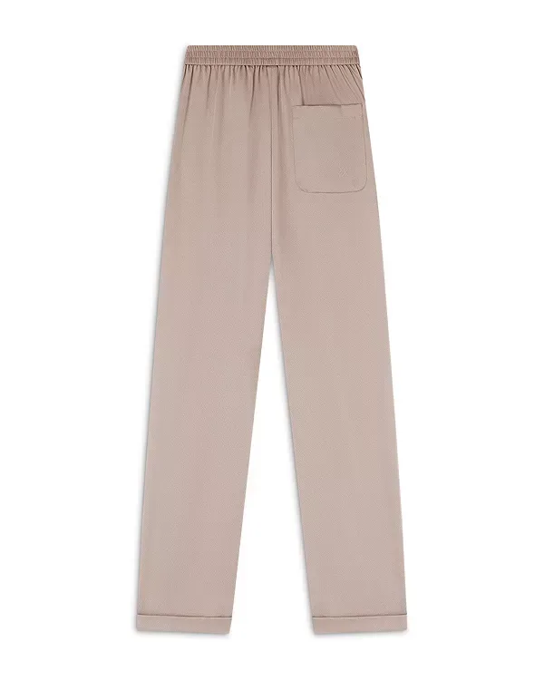 Прямые брюки из креповой саржи с эластичным поясом Emporio Armani, Dune — фото 4
