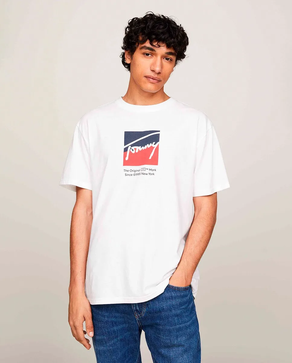 

Мужская футболка стандартного кроя с короткими рукавами Tommy Jeans, белый