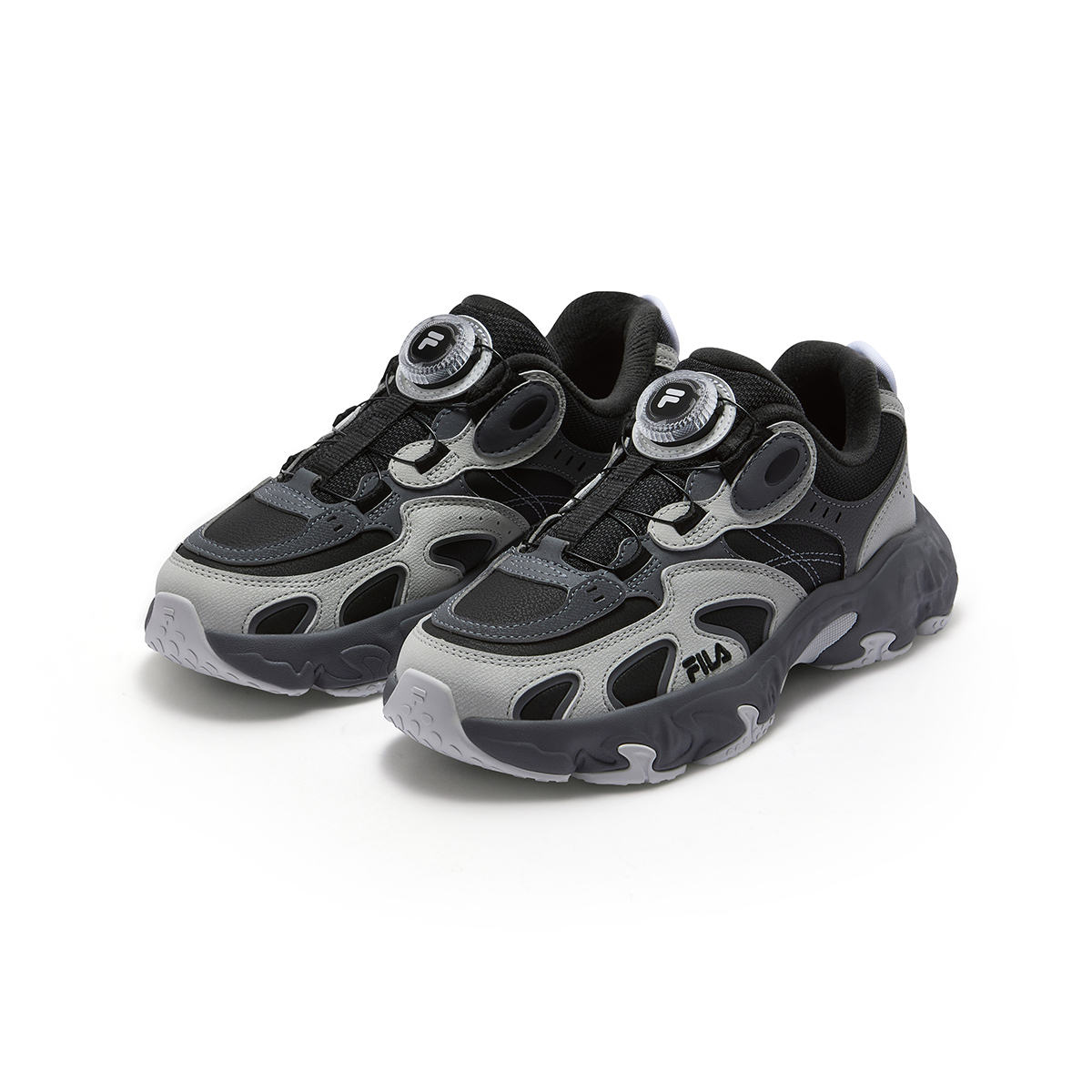 FILA KIDS Наследственные FHT амортизирующие устойчивые к истиранию дышащие беговые кроссовки black/castle gray для детей — фото 4