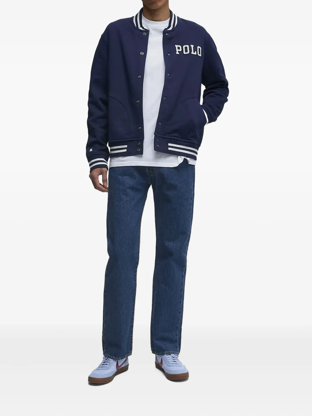 Пиджак с пуговицами и полосатыми деталями Polo Ralph Lauren, синий — фото 2