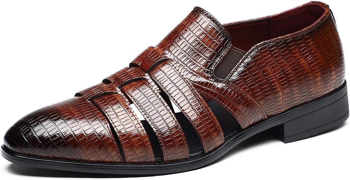 

Мужские сандалии-лодочки Santimon с закрытым носком, удобные летние повседневные и туфли с вырезами для вентиляции, коричневый