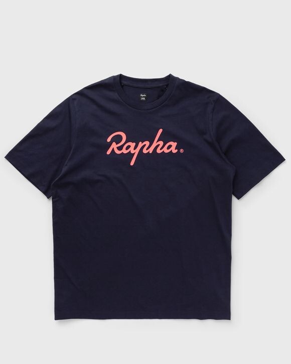 

Футболка Rapha Men'S Cotton T-Shirt - Large Logo, цвет dark navy/hi-vis pink