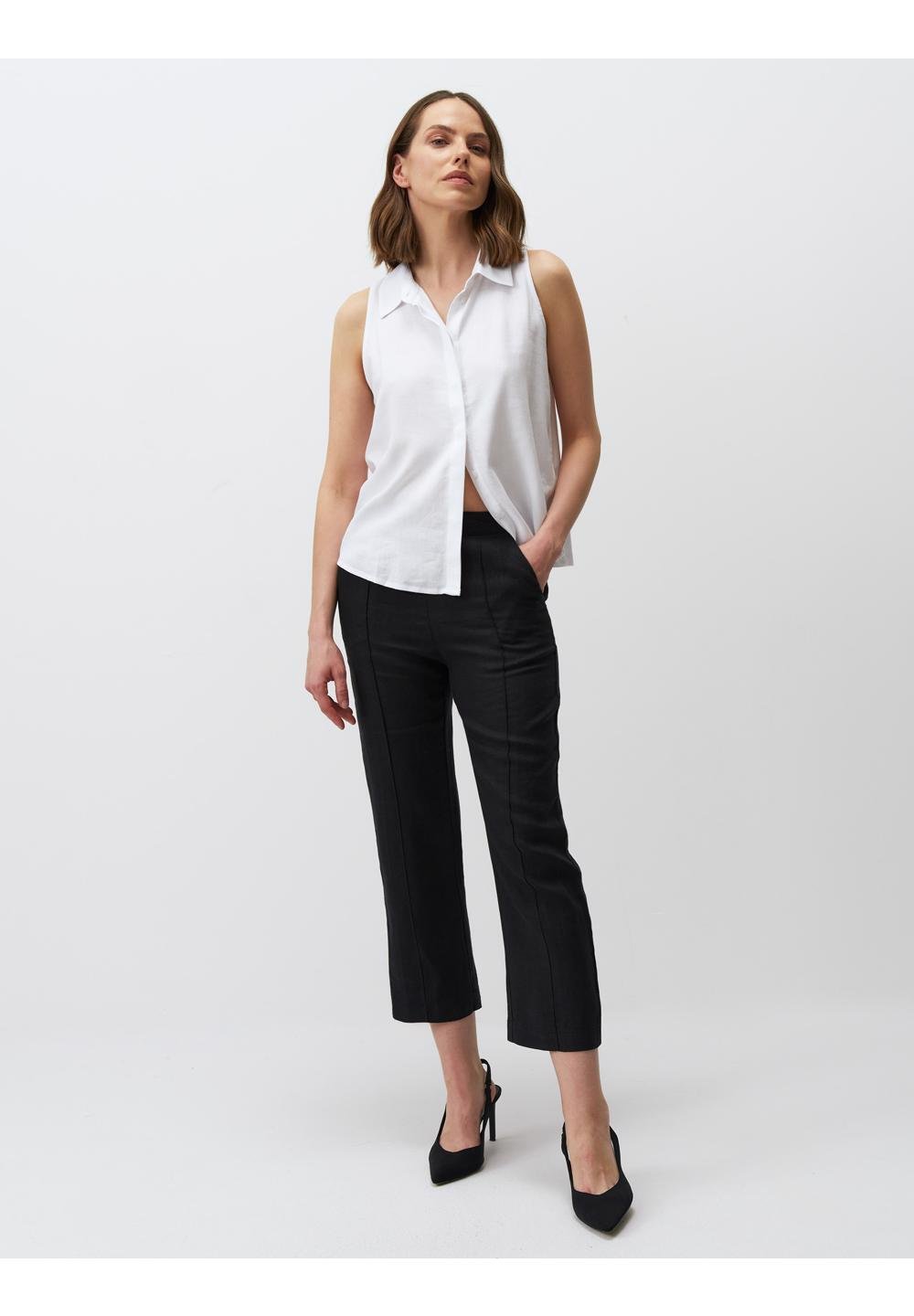 

Брюки STRAIGHT CUT REGULAR WAIST LINEN PANTS Jimmy Key, черный