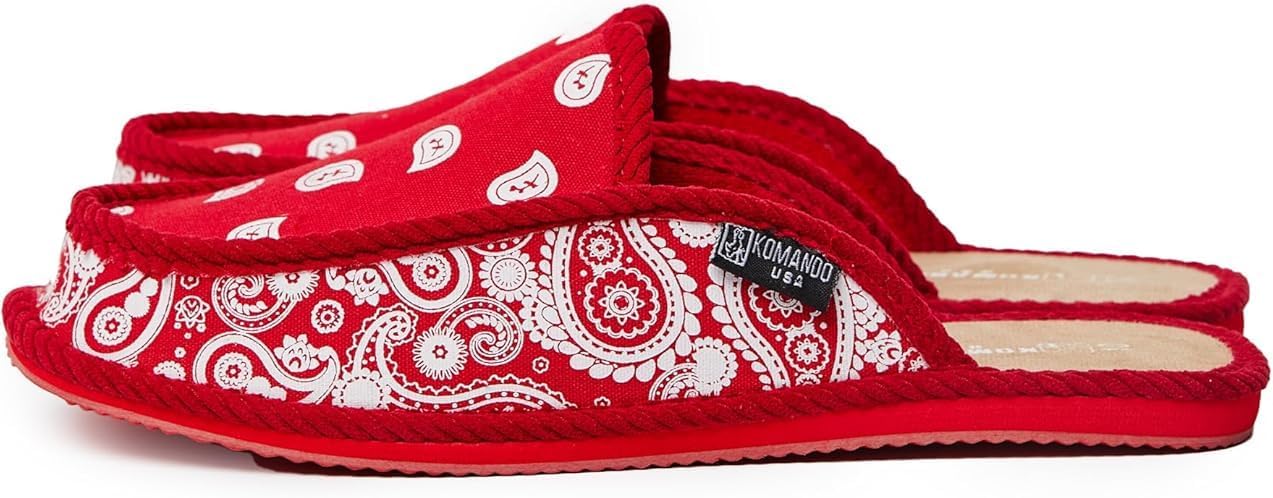 Тапочки Bandana Paisley House, домашняя обувь для комфорта Generic, красный — фото 2