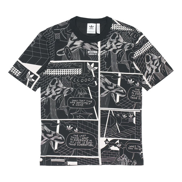 

Футболка originals graphic tee printing sports round neck short sleeve black Adidas, черный