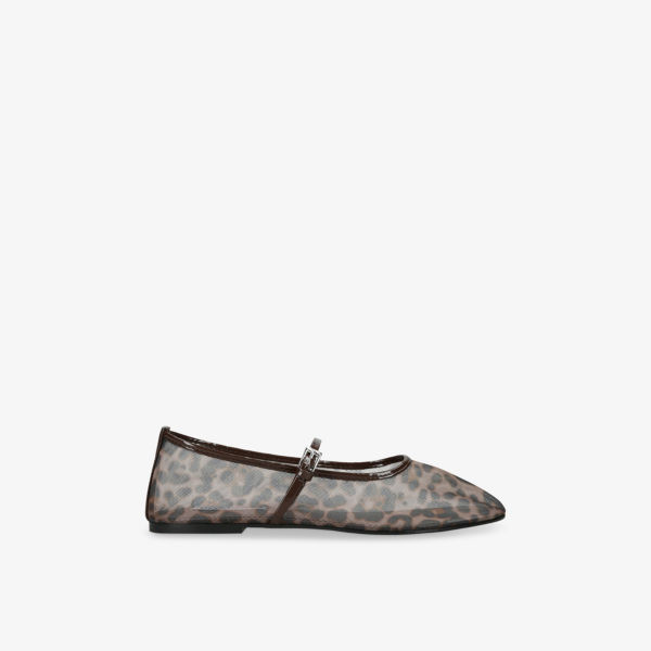 Туфли Мэри Джейн Steve Madden сетчатые на плоской подошве с леопардовым принтом, мультиколор