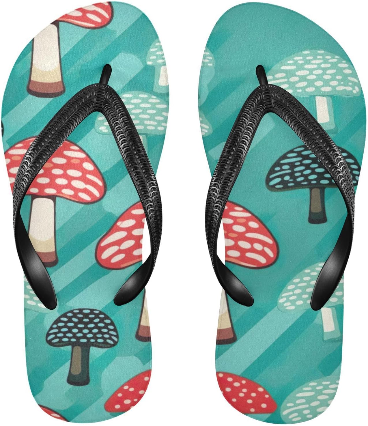 

Женские и мужские летние пляжные шлепанцы Mushroom красно-зеленые, для повседневного ношения и душа Kfbe