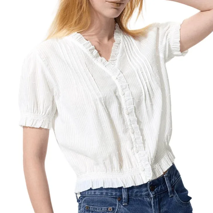 UNIQLO Футболка женская белая с V-образным вырезом