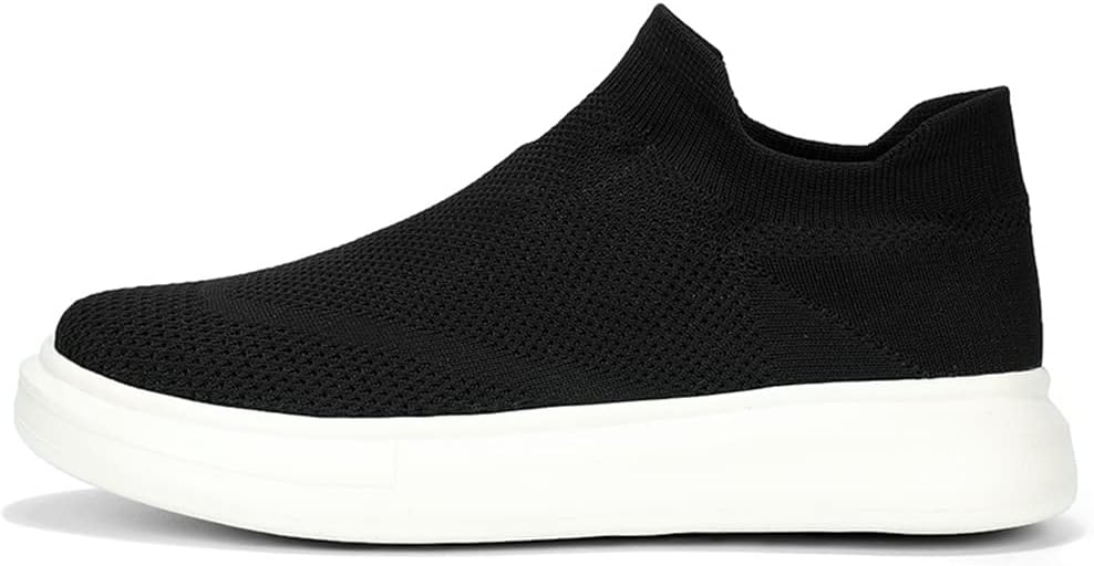 Женские и мужские кроссовки-носки LLTMALL, легкие, с сеткой, для ходьбы и бега, белый/черный — фото 2