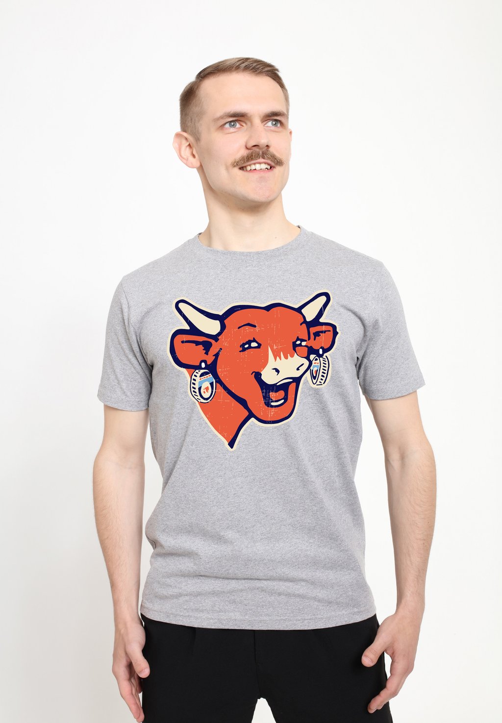 

Футболка с принтом THE LAUGHING COW MODERN LOGO Henry Tiger, цвет Heather Grey