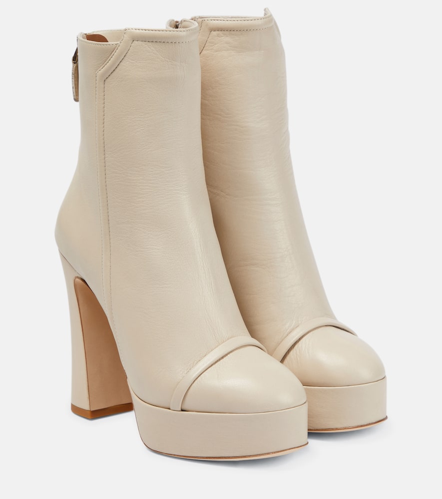Кожаные ботинки на платформе Alexa Malone Souliers, Cream/Cream