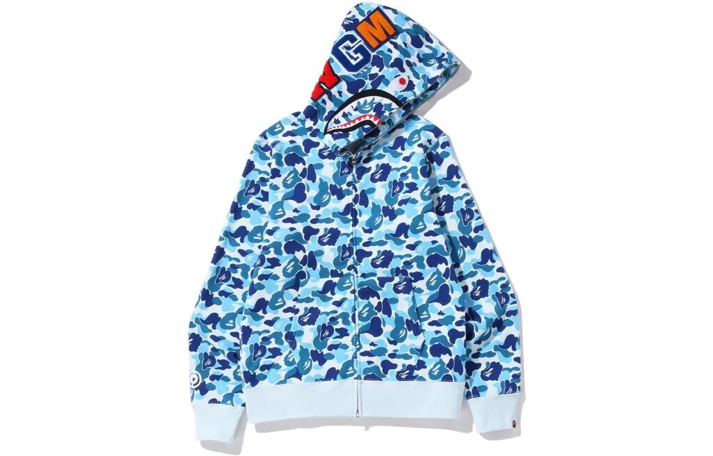 A BATHING APE BAPE ABC Camo Shark Толстовка на молнии на молнии (SS23) Зеленый, Голубое небо — фото 3